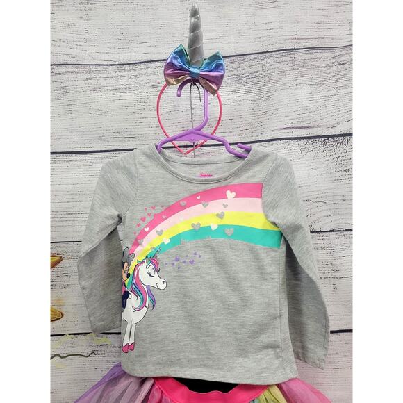 Disney Girls 4pc Minnie Mouse Unicorn Outfit Pants Shirt Skirt Set Size 2T - Picture 2 of 9